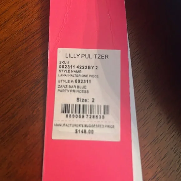 Lilly Pulitzer Lanai Halter Zanzibar Blue party princess one piece bathing suit - Picture 6 of 6